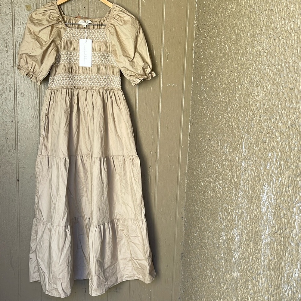 One loved babe tiered dress in cream Size S